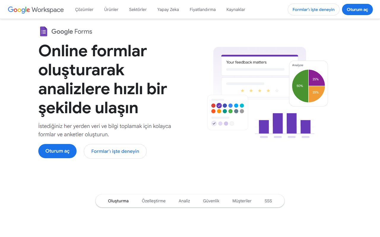 Google Workspace Forms product page