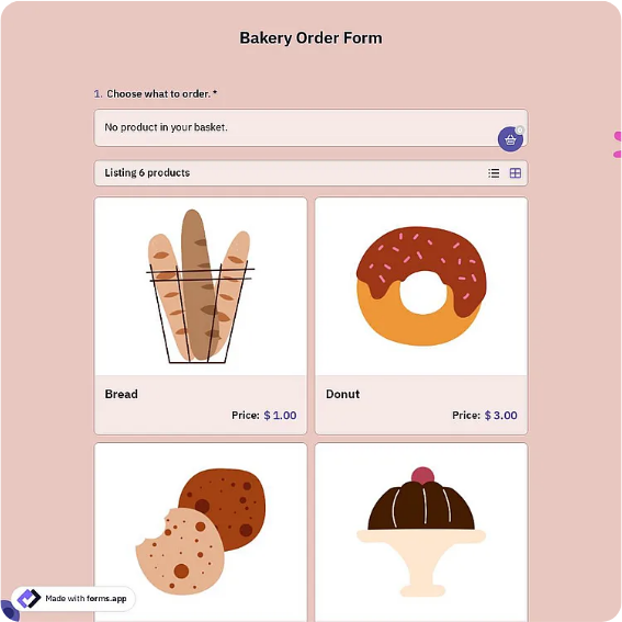 Preview of Bakery Order Form Template
