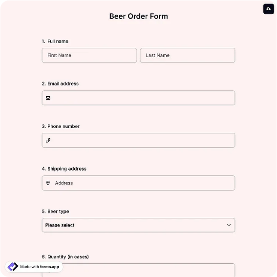 Preview of Brewery Order Form Template