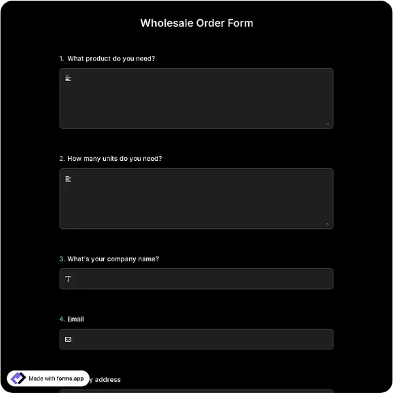 Preview of Bulk Order Form Template