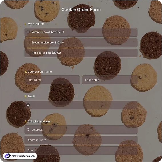 Preview of Cookie Order Form Template