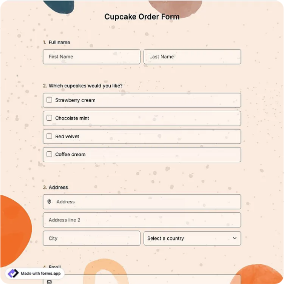Preview of Cupcake Order Form Template