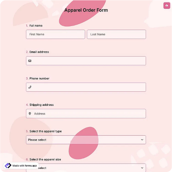 Preview of Custom Apparel Order Form Template