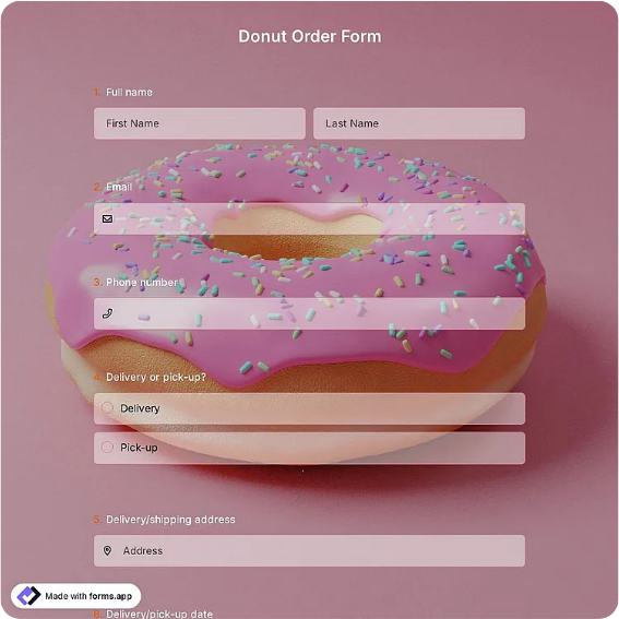 Preview of Donut Order Form Template