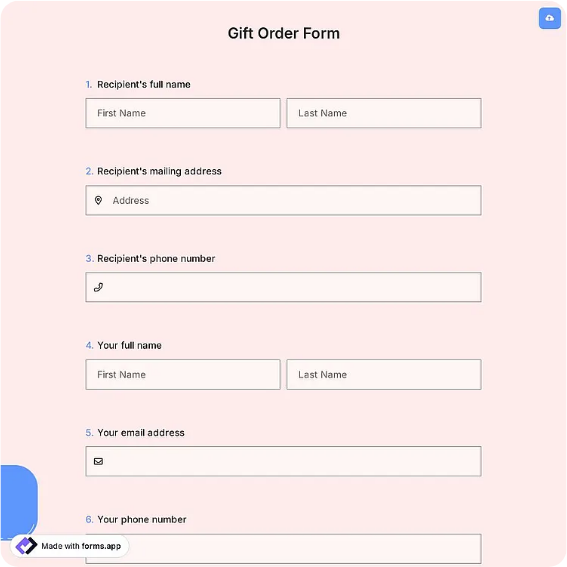 Preview of Gift Shop Order Form Template