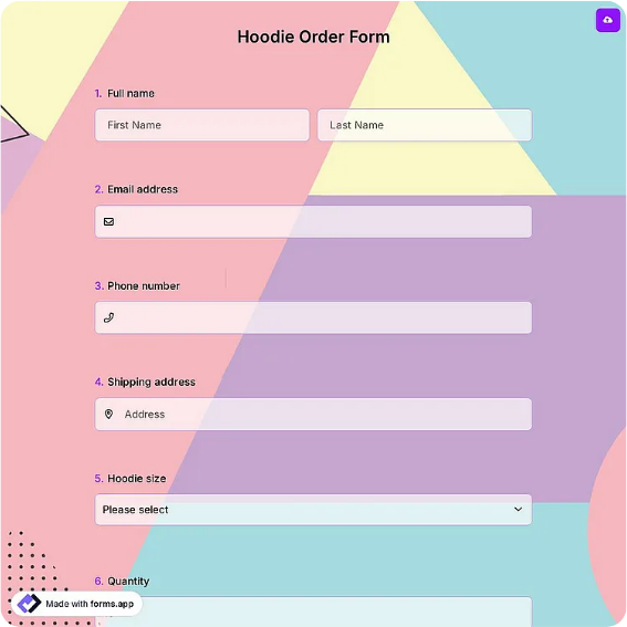 Preview of Hoodie Order Form Template