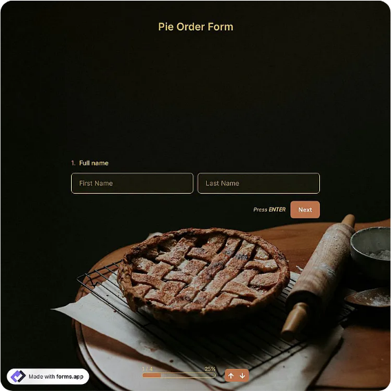 Preview of Pie Order Form Template